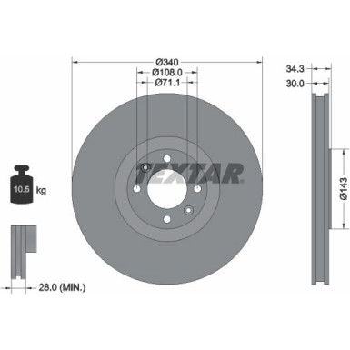 Bremsscheibe Citroen P. Ds4/Ds5 1.6-2.0 Hdi 11 | 92256903