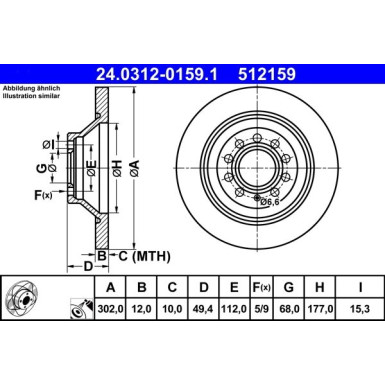 Bremsscheibe Audi T. A6 2.0-4.2 04-11 Power Disc | 24.0312-0159.1