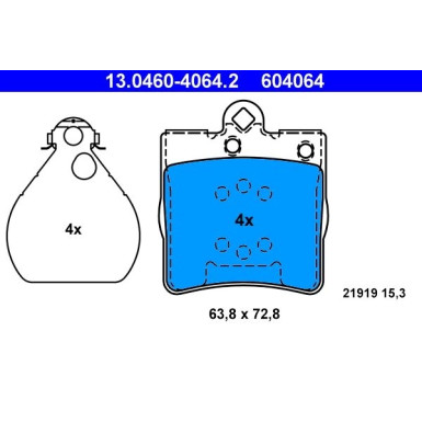 Bremsbelagsatz Db T. W202/W203/W210 95-07 | 13.0460-4064.2