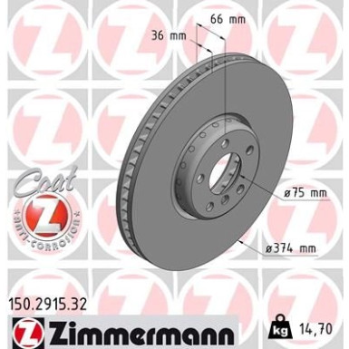 ZIMMERMANN Bremsscheibe | 150.2915.32