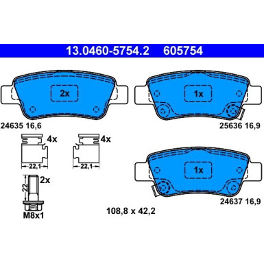 Bremsbelagsatz Honda T. Cr-V Ii/Iii/Iv 01 | 13.0460-5754.2