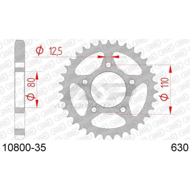 AFAM Kettenrad STAHL 35 Zähne | für 630 | 10800-35