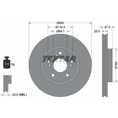 Bremsscheibe Honda P. Civic 12- 1.8B/2.2D | 92257303