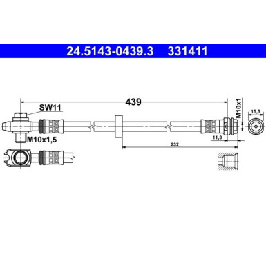 Bremsschlauch | 24.5143-0439.3