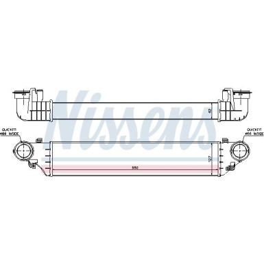 Ladeluftkühler PKW | MERCEDES C180-230KOM/200/220/320 01-11 | 96672