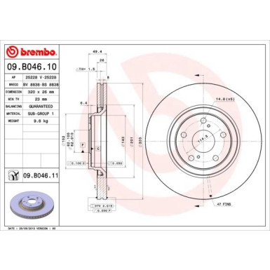 82 481 125 Bremsscheibe VA | TOYOTA Avensis,Verso 09 | 09.B046.11