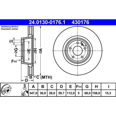 Bremsscheibe Vw S. A6 04 | 24.0130-0176.1