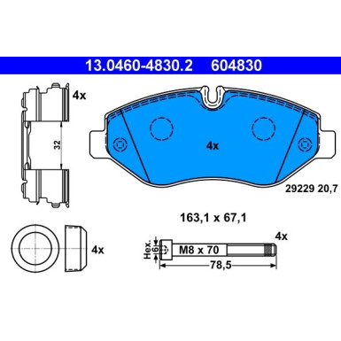 Bremsbelagsatz Iveco P. Täglich 06-14 | 13.0460-4830.2