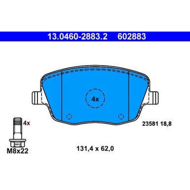 Bremsbelagsatz Skoda P. Fabia/Roomster 99-15 | 13.0460-2883.2