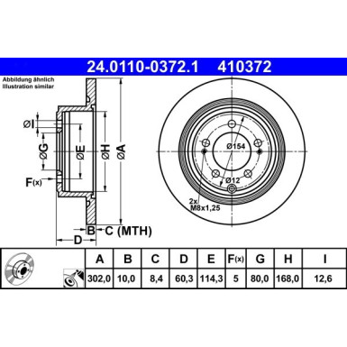 Bremsscheibe Jeep T. Compass/Patriot 2.0-2.4 4X4 07- Le/Pr | 24.0110-0372.1