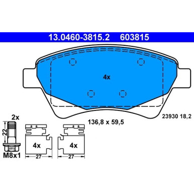 Bremsbelagsatz Renault P. Kangoo/Megane/Scenic 1.4-2.0 01 | 13.0460-3815.2