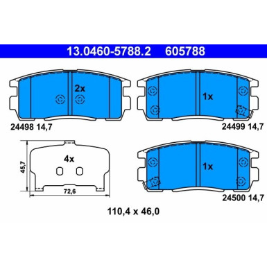 Bremsbelagsatz Opel T. Antara 06 | 13.0460-5788.2