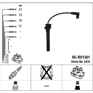 RC-RV1301 NGK | Zündkabelsatz | MINI Cabriolet 04 | 2476