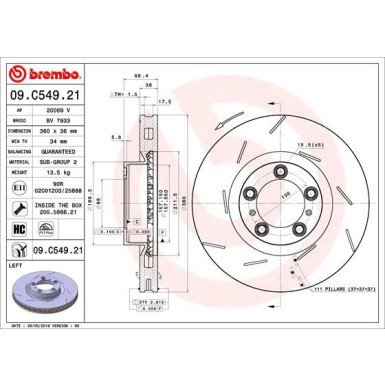 Bremsscheibe VA | PORSCHE Panamera 10-16 | 09.C549.21