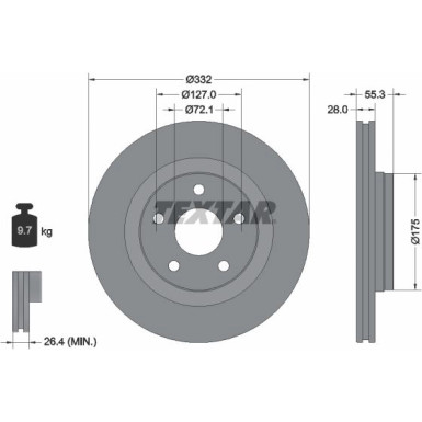 Bremsscheibe Jeep P. Wrangler 2.8 Crd/3.6-3.8 07 | 92278803