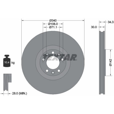 Bremsscheibe Peugeot P. Rcz 1.6 16V/2.0 Hdi 10 | 92268203