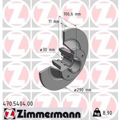 ZIMMERMANN Bremsscheibe | 470.5404.00