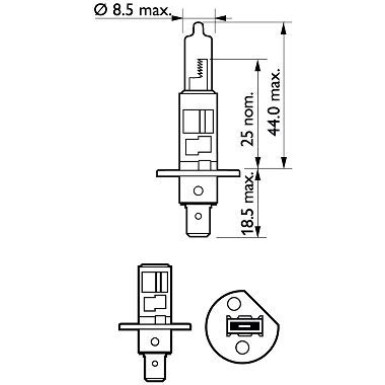 H1 12V 55W P14,5s Vision +30% 1 St. Blister Philips | 12258PRB1