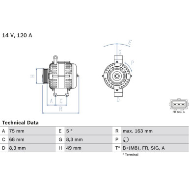 Lichtmaschine | FORD,VOLVO | 0 986 049 670