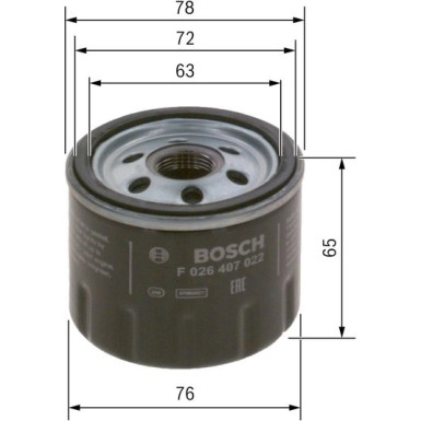 Ölfilter | DACIA,OPEL,NISSAN,RENAULT | F 026 407 022