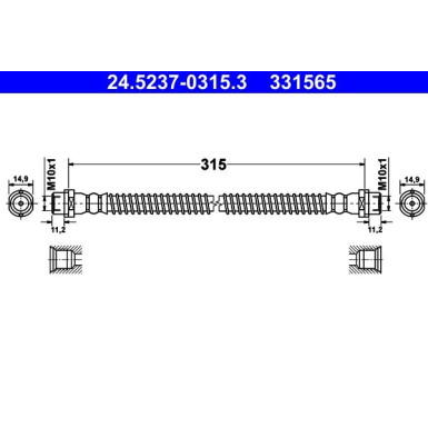 ATE Bremsschlauch | 24.5237-0315.3