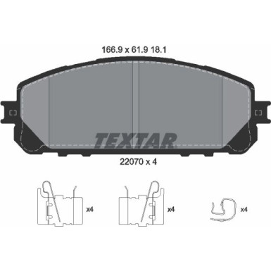 Bremsbelagsatz Jeep P. Cherokee 2.0 Crd 4X4 13- Gr 18.1 | 2207001