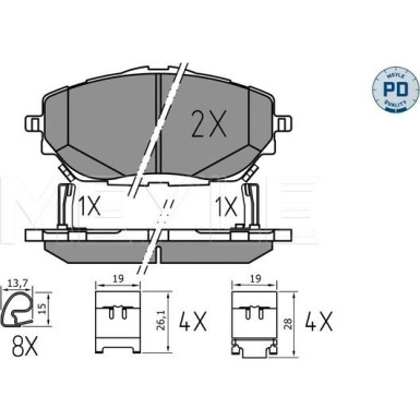 Bremsbelagsatz, Scheibenbremse | 025 227 8218/PD