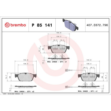 BREMBO Bremsklötze VA | VW T5 03 | P 85 141