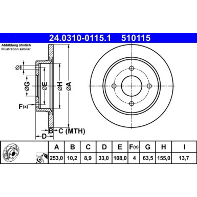 Bremsscheibe Ford T. Focus 98-04 Power Disc | 24.0310-0115.1