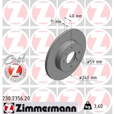 ZIMMERMANN Bremsscheibe | 230.2356.20