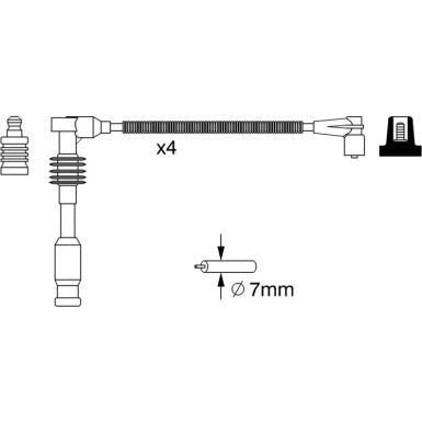 Zündleitungssatz | OPEL Vectra | 0 986 357 234