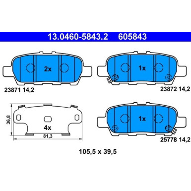 Bremsbelagsatz Nissan T.Cube/Juke/Murano/X-Trail/Qashqai 01 | 13.0460-5843.2