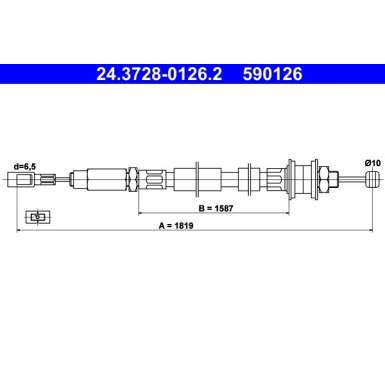 ATE Kupplungsseil | 24.3728-0126.2