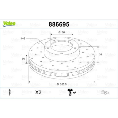 VALEO Bremsscheibe | 886695