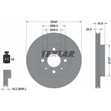 Bremsscheibe Fiat P. Panda 03- 1.3Jtd | 92118003