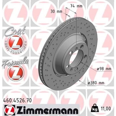 ZIMMERMANN Bremsscheibe | 460.4526.70