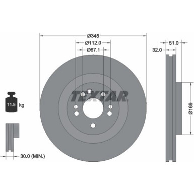 Bremsscheibe Db P. M (W163) 2,7-5,4 02,98-06,05 | 92103205