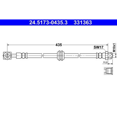 ATE Bremsschlauch | 24.5173-0435.3