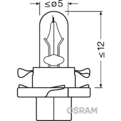 BX8,4d Osram | 12V 1,5W BX8,4D Beige | PLASTIKSOCKEL | 2452MFX6