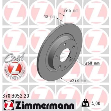 83 482 043 Bremsscheibe HA | MAZDA 6 12 | 370.3052.20