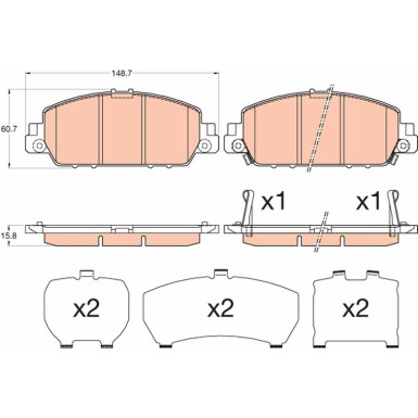 Bremsklötze | HONDA | GDB3615