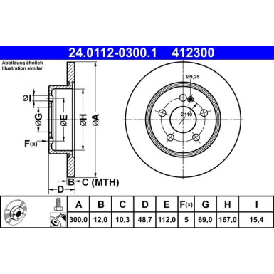 Bremsscheibe Db T. W205/S205/C205 14 | 24.0112-0300.1