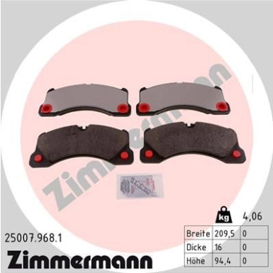 ZIMMERMANN Bremsbeläge | 25007.968.1