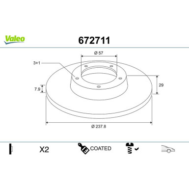 VALEO Bremsscheibe | 672711