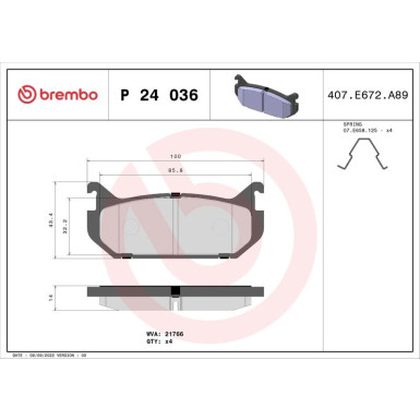 BREMBO Bremsklötze HA | MAZDA 626, MX-6, Xedos 91-99 | P 24 036