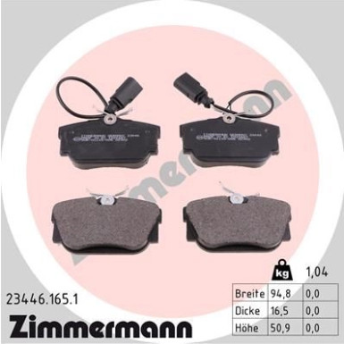 ZIMMERMANN Bremsbeläge | 23446.165.1