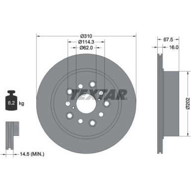 Bremsscheibe Lexus T. Ls 430 00-06 | 92185703