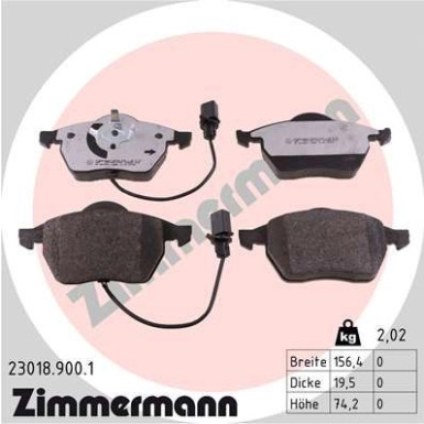 ZIMMERMANN Bremsbeläge | 23018.900.1