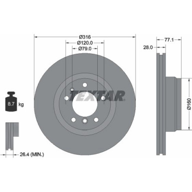 Bremsscheibe Bmw S. 7 (E38) 95-01 | 92071405