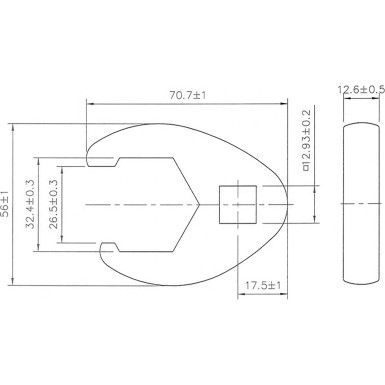 BGS Hahnenfußschlüssel | Antrieb Innenvierkant 12,5 mm (1/2"""") | SW 32 mm | 1757-32